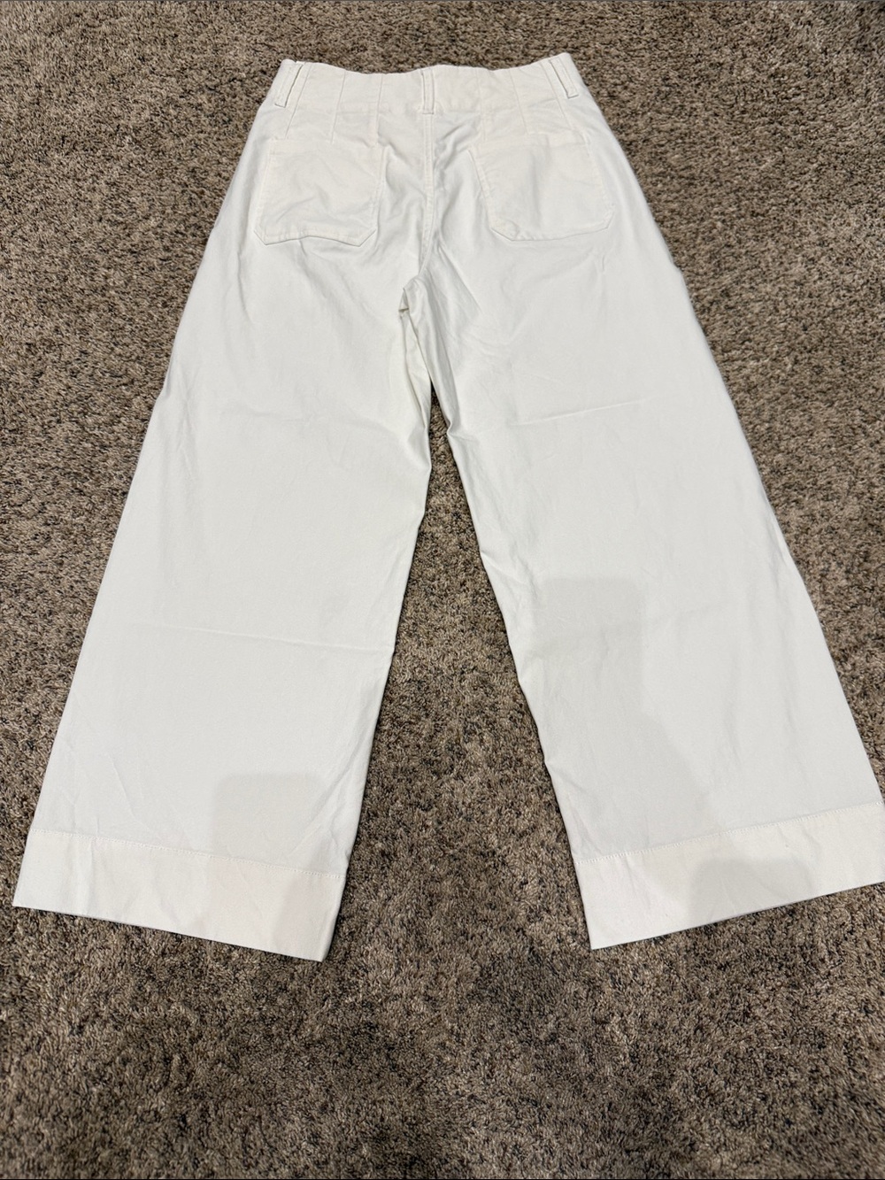 Wide-Leg Flare White Women's Pants - Picture 3 of 5